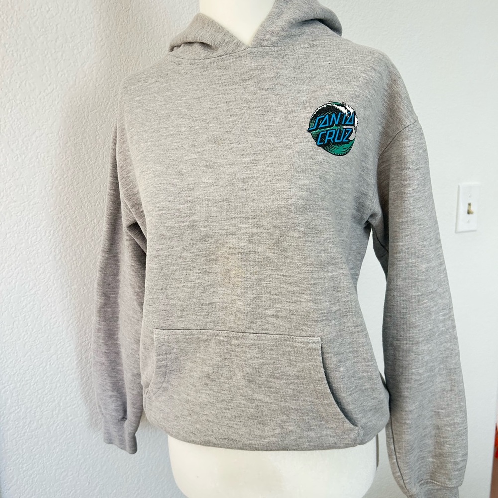 Santa Cruz Gray Hoodie. Unisex. Kids medium